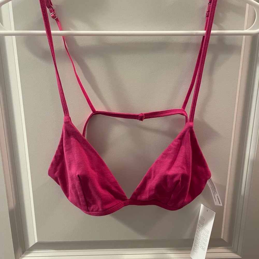 NWT Urban Outfitters Cotton Bralette bra bikini top festival y2k pink beach club